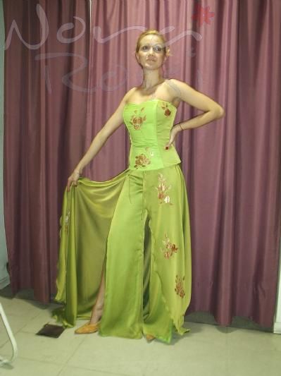 Pantalon con sobrefalda 2025 fiesta
